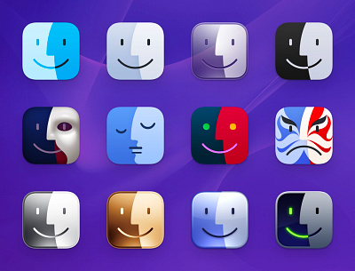 Finders Keepers, Vol. 2 app cute finder frenzic glass glossy gold icon icons illustration ios kabuki macos mask opera os x phantom picasso retro silver