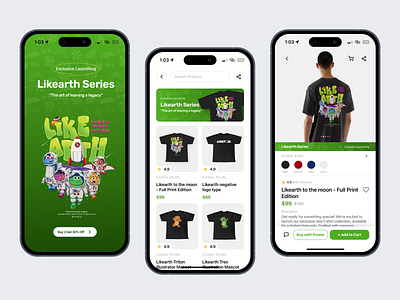 Ecommerce Mobile App | Marketplace Exclusive Launching Campaign app design ecommerce green illustration marketplace tshirt uidesign ux design