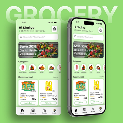 Day 14/100 - Grocery Delivery App UI ui