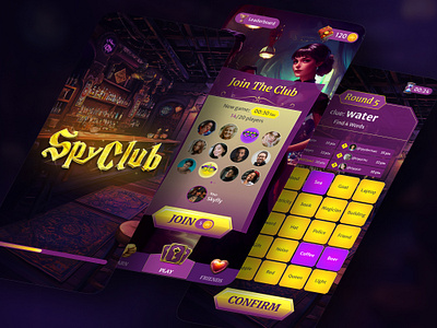 Telegram Game: SpyClub blockchain blockchain game dark game match3 mysterious play playtoearn puzzel telegram telegram game ui