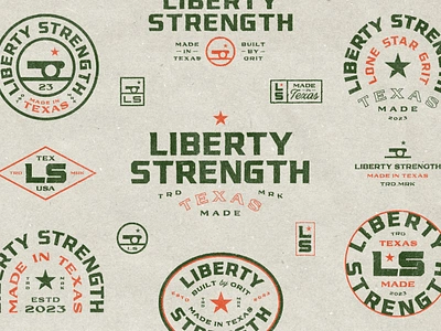 Liberty Strength ampersandrew austin bacon badge branding cannon dallas houston liberty logo mark pride star strength texas typography