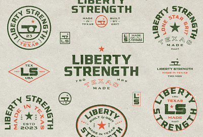 Liberty Strength ampersandrew austin bacon badge branding cannon dallas houston liberty logo mark pride star strength texas typography