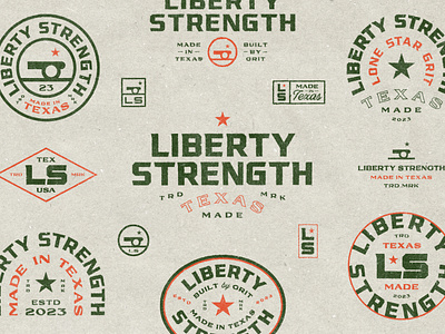 Liberty Strength ampersandrew austin bacon badge branding cannon dallas houston liberty logo mark pride star strength texas typography