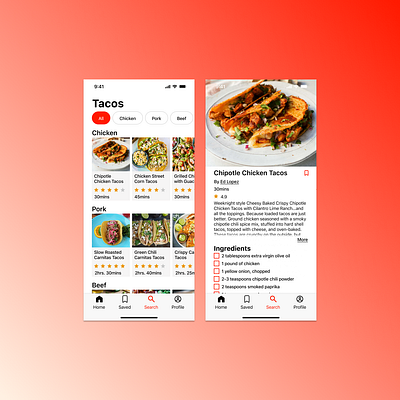 Daily UI Cooking App app dailyui design ui userinterface ux uxdesign