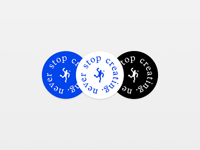 Sticker design for Creative Department blue branding circle design logo sticker sticker design