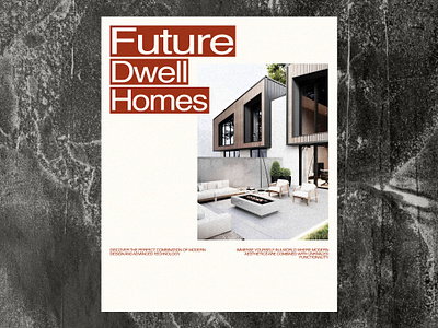 Future Dwell Homes poster: №1 design graphic design helvetica house minimalism modern poster red ui