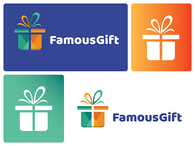 Famous Gift logo concept 3d abastract logo animation box logo branding colorful logo design gift logo graphic design icon illustration logo motion graphics ui ux vector