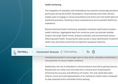 Paywall optimization with AI ai app application article content design editor efficiency journalism journalist minimal newsroom paywall poc proof of concept suggestion ui ux web app writer