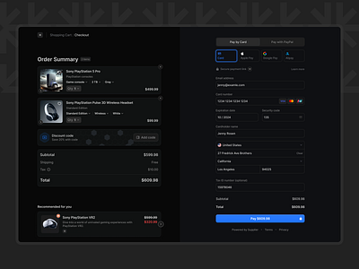 Checkout Page [Dark mode] check out page checkout flows checkout page checkout screen projects credit card credit card checkout page customize checkout dark checkout dark color website dark mode dark mode checkout dark mode design dark mode web design dark mode websites dark theme dark theme ecommerce sites e commerce dark mode stripe website design trends