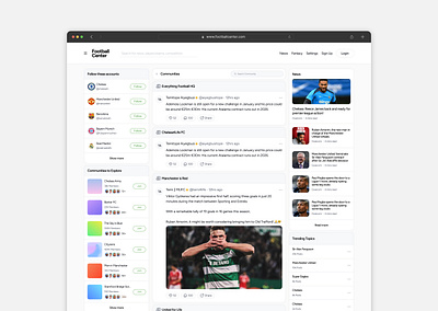 Explore Community - Web design football sports ui ui design ux ux design