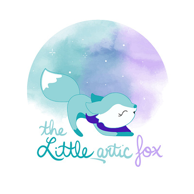 The little artic fox 2d artic aurora borealis branding candle fox illustration logo vector