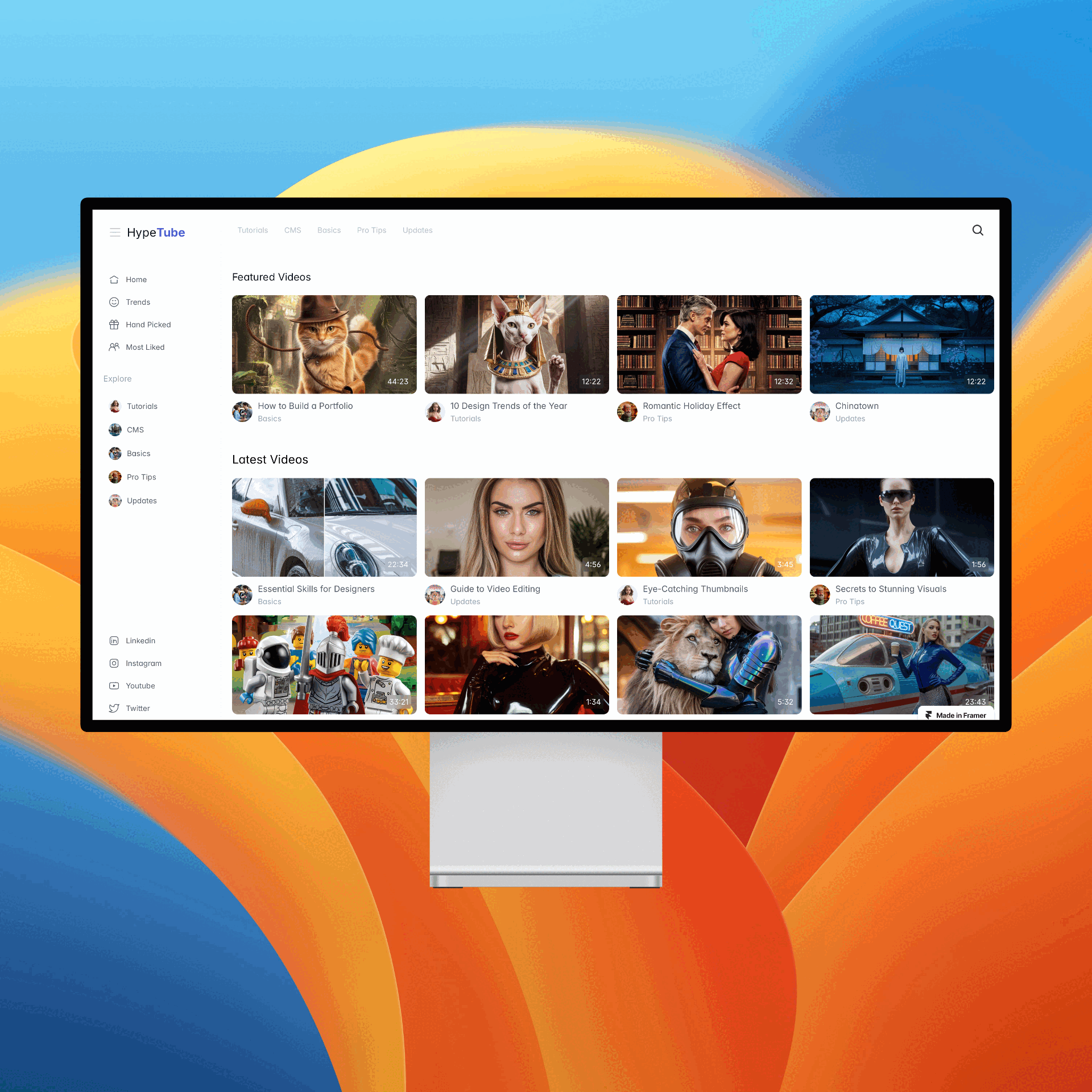 October Templates Designs Recap animation framer free templates graphic design netflix templates ui video site video stream youtube