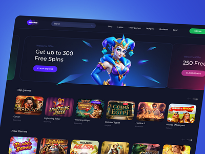 Online Casino Site casino gambling igaming online casino site slots ui user interface uxui website