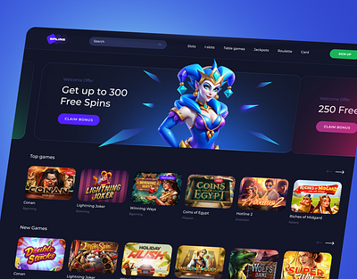 Online Casino Site casino gambling igaming online casino site slots ui user interface uxui website