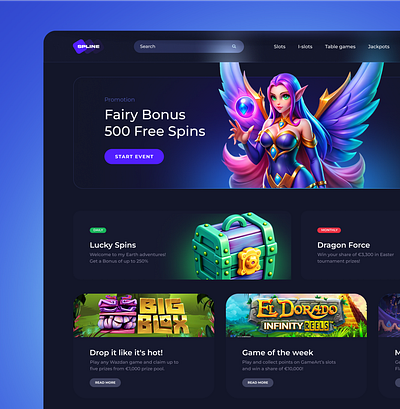 Online Casino Site casino gambling igaming online casino site slots ui user interface uxui website