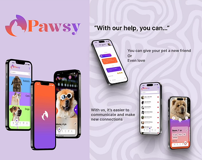 Find your pet’s perfect match with Pawsy! animation juniordesigner logo petapp ui