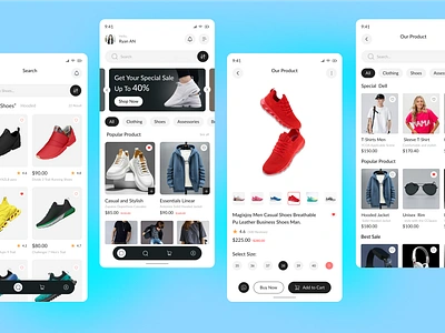 E Commerce Mobile app add to cart android app app design cart design e commerce ecommerce mobile fashion app fashion design mobile app my cart online app online shop app shoes app shop ui ux