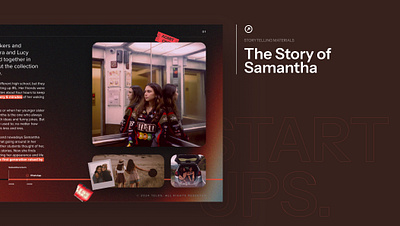 The Story of Samantha branding graphic design logo materials pitch deck startup storytelling ui