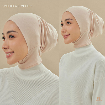 Underscarf Mockup apparel clothes design download fashion female girl mockup photoshop psd scarf template underscarf women