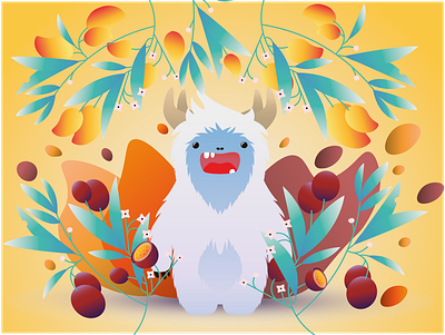 Yeti Сharacter graphic design illustration vector