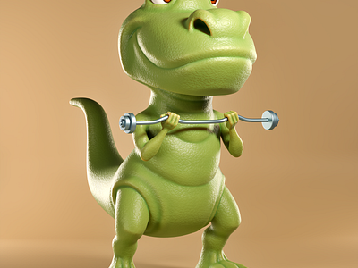 T-rex workout 3d character designer 3d sculptor cartoon character character design cute dinosaur metin seven t rex tyrannosaur