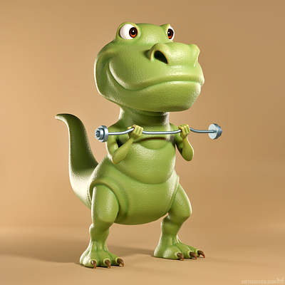 T-rex workout 3d character designer 3d sculptor cartoon character character design cute dinosaur metin seven t rex tyrannosaur