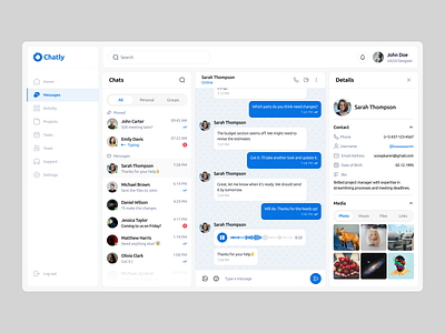 Chatly | Web App app chat design logo task ui ux web