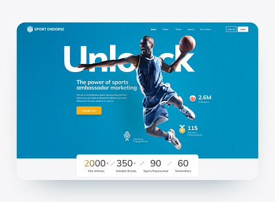 Sport Endorse Website Design branding figma graphic design landing page ui ux web design website