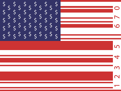 Capitalist States of America america barcode capitalism flag illustraion illustration illustration art illustration digital illustrations seattle