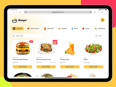 Hunger Food Order Restaurant fnb food food order graphic design ui ui design ui designer ui ux ui ux design