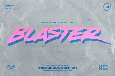 Blaster Font 80s 90s aesthetic font blaster font brush brush font display font hand drawn hand drawn font handwriting font handwriting script handwritten handwritten font marker painted retro retrowave script synthwave