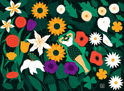 If I were a flower children illustration flowers nature vector illustration