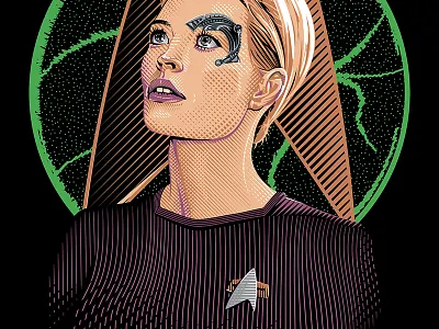 Seven of Nine art design digitalart illustration illustrator posterartwork posterdesign vector