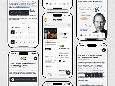 Notes App dailynotesapp designinspiration dribbble figma minimalistdesign notesapp productivityapp uidesign uxdesign