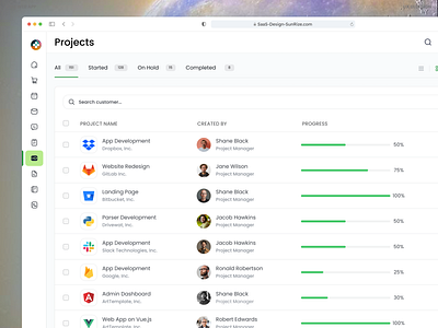 Project List View dashboard project project details project management ui ux web app