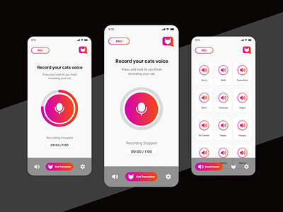 Cat Translator App Design ai app design app design cat translator cat translator app