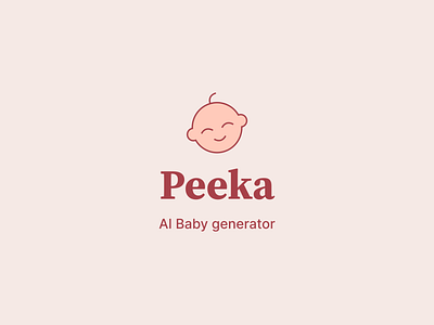 Peeka Logo AI Baby Generator Logo baby baby logo kid logo logo design peeka