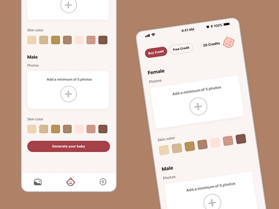 Baby Generator App Design ai app app design app ui design baby generator app baby generator app design baby maker baby picture app