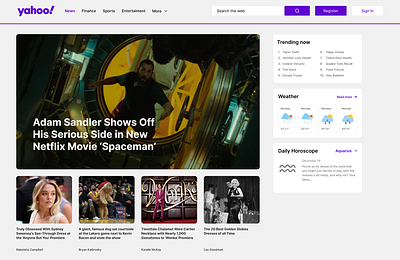 Yahoo! Home page remade design homepage remade ui ux