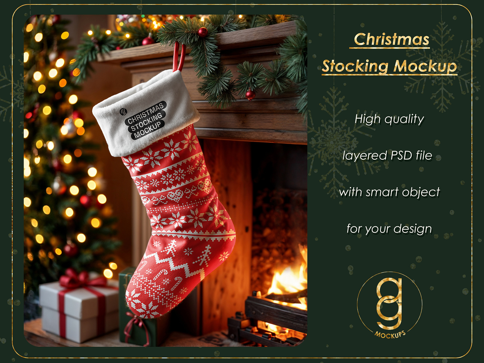 Christmas Stocking Mockup by AG Mockups on Dribbble