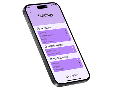 SETTINGS SCREEN WITH TOGGLE BUTTONS mobile app mobile app design product design ui ui design uiux design user interface ux design