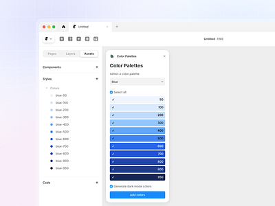 Color Palettes Framer plugin color color palettes colour palettes colours design design system framer minimal modern palettes plugin shades tailwind tints widget