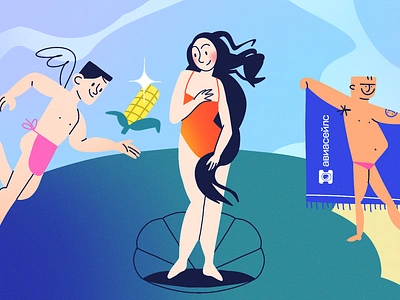 How not to gain weight on vacation angel beach body character character design corn emotion girl illustration sea travel venus woman