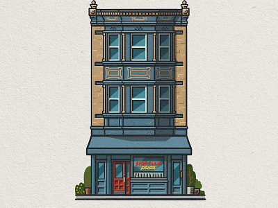 Philly Eats: Fiorella Past architectural drawing architecture building drawing fiorella illustration italian marc vetri mario pasta bar philadelphia philly restaurant zucca