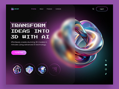 AI-Powered 3D Model Generation Platform ai design landing landing page ui uiux ux web design webdesign