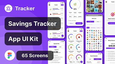 Savings Tracker App UI Kit app ui kit budget management expense tracker financial app financial tools mobile app design personal finance savings tracker uiux design