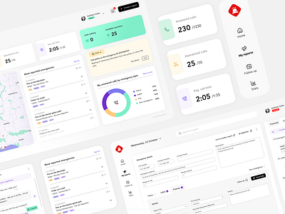 Emergency call software rehearsal branding dashboard ui