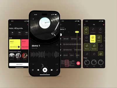 Future of Music Production - android app design equaliser game ios music player product design ui ux vinyl