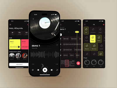 Future of Music Production - ein-des-ein.com android app design equaliser game ios music player product design ui ux vinyl