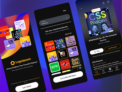 Podcast Journey: A Seamless Podcast Experience application design mobile podcast podcast app product design radio radio app ui ui design ui podcast